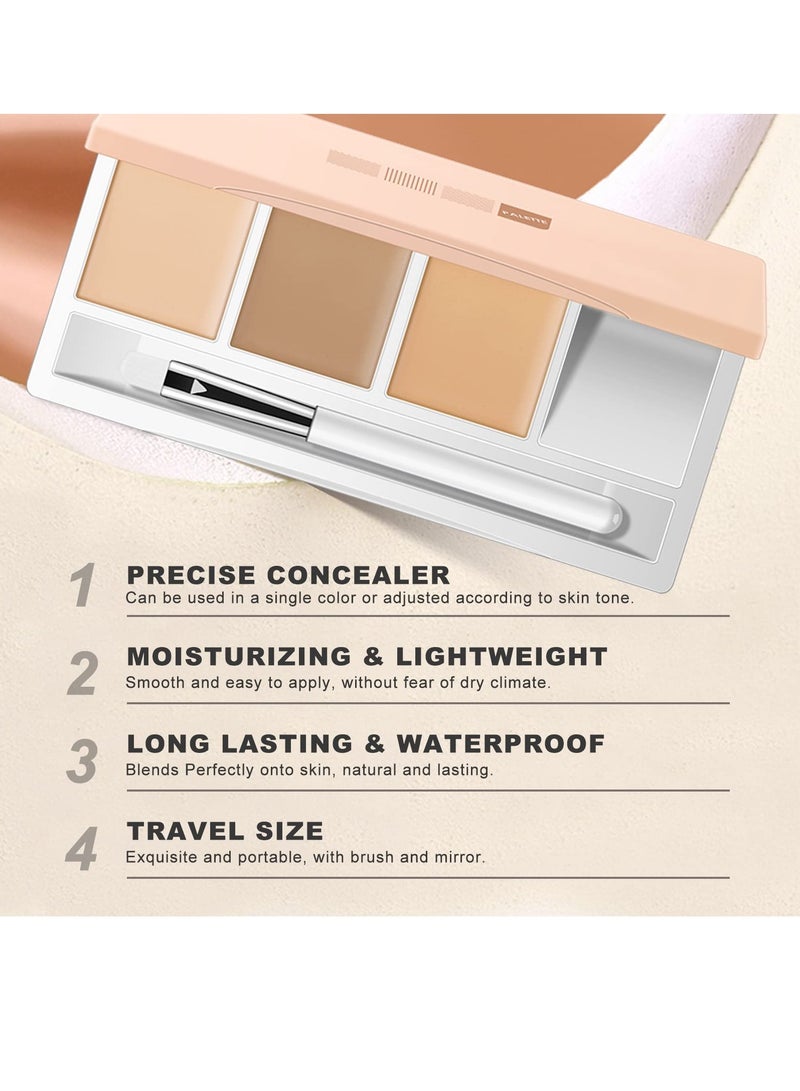 KASTWAVE Concealer Contour Palette for Light Medium Skin Beige Color Correct Cream Foundation Palet for Under Eye Dark Circles Eyelid Natural Ivory Cream Makeup Waterproof Long Lasting - Image 4