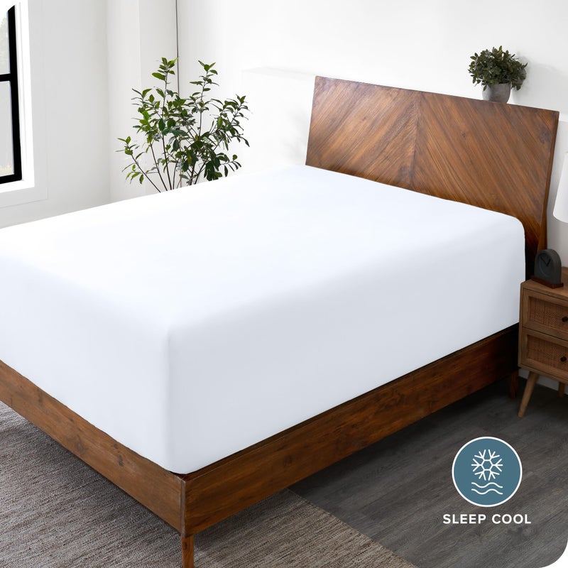 Bare Home Bare Home King Fitted Sheet - Extra Deep Pocket Fitted Sheet - Premium 1800 Microfiber - Ultra-Soft Wrinkle Free - King Deep Pocket Fitted Bottom Sheets (King - 11"" to 24"" Pocket  White)  - Image 3