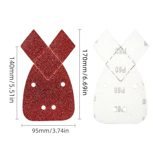 DUSJVYUE 50pcs 120 Grit Sanding Sheets for Black and Decker Mouse Sanders,4 Holes Hook and Loop Mouse Sander Pads,with Additional 2 Replacement Tips,Palm Detail Sander Sandpaper,Sanding Pads - Image 2