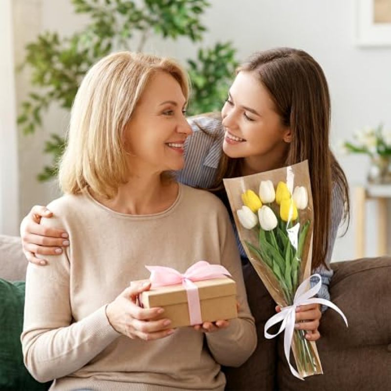 أكمام أزهار مُصممة مسبقًا: خاكي مقاس M - 24*9*45 سم، تصميم من الورق الكرافت الريفي - غلاف الكرافت للعشبيات بسهولة بدون طي لمناسبات الزفاف، يوم الأم والهدايا الزهارية اليدوية - Image 2
