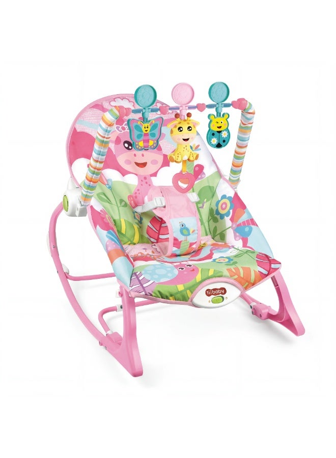 3-in-1 Infant to Toddler Rocking Chair - Heavy Duty Metal Frame, Waterproof Fabric, Music & Soothing Vibrations - Up to 18kg