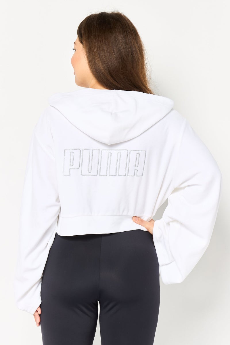 PUMA Women Sportswear Fit Long Sleeve Outdoor Hoodie, White - Image 4