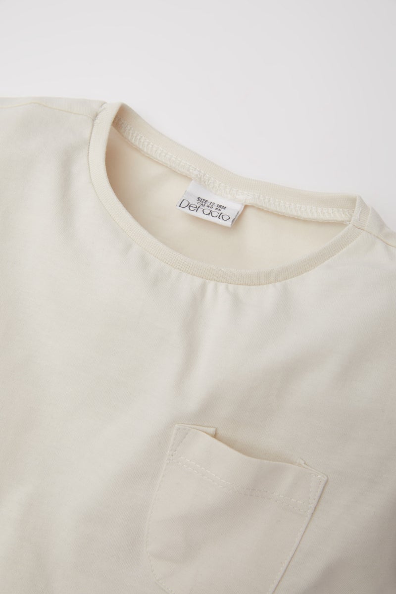 ديفاكتو تيشيرت بيبي بناتي كم طويل قصة عادية بياقة مستديرة - Image 2