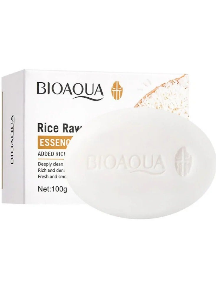 بيو أكوا صابون خلاصة لب الأرز الخام 100 جم - Image 1