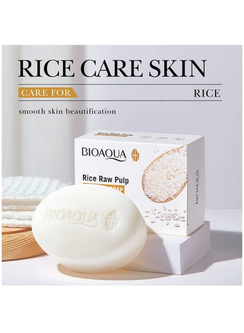 بيو أكوا صابون خلاصة لب الأرز الخام 100 جم - Image 3
