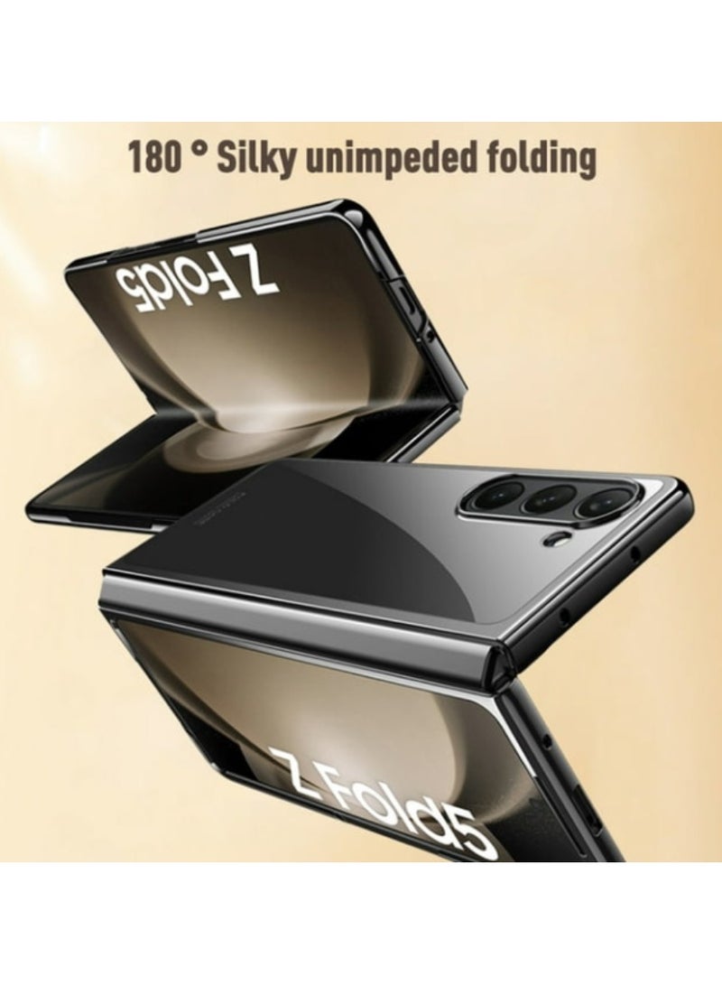 AROAQ Clear Case for Samsung Galaxy Z Fold 5,Luxury Plating Anti-Yellow Transparent Crystal Hard PC Anti-Scratch Ultra Slim Phone Cover for Samsung Galaxy Z Fold 5 5G - Image 2