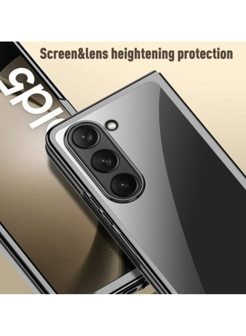 AROAQ Clear Case for Samsung Galaxy Z Fold 5,Luxury Plating Anti-Yellow Transparent Crystal Hard PC Anti-Scratch Ultra Slim Phone Cover for Samsung Galaxy Z Fold 5 5G - Image 4