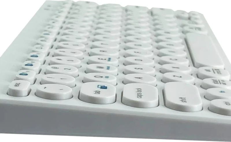 CoverZone B380 Bluetooth Connected Slim Design Compatible With iPad Q Keyboard For Phone Tablet White