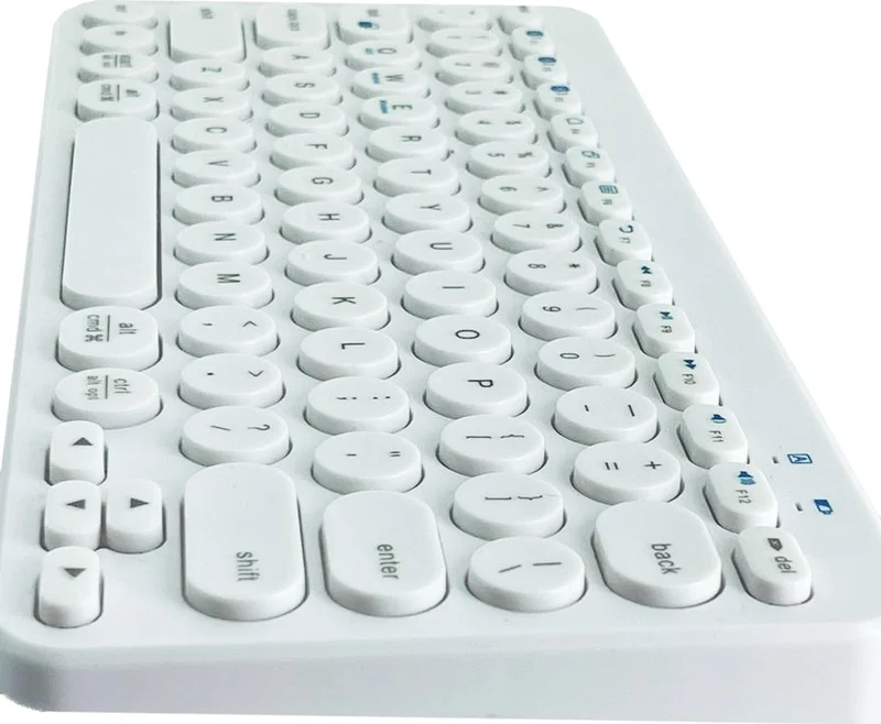 CoverZone B380 Bluetooth Connected Slim Design Compatible With iPad Q Keyboard For Phone Tablet White