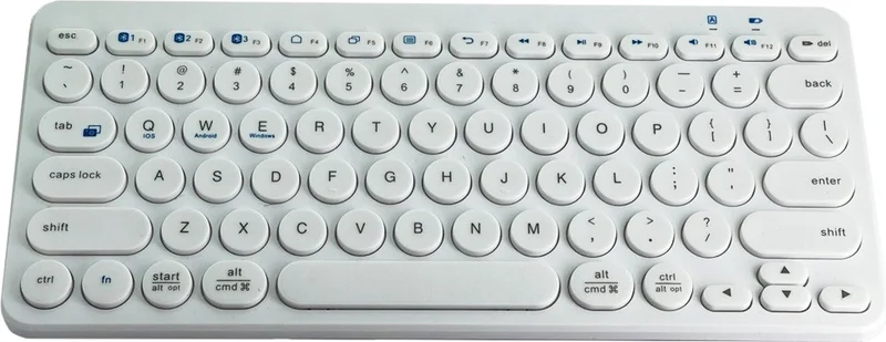 CoverZone B380 Bluetooth Connected Slim Design Compatible With iPad Q Keyboard For Phone Tablet White