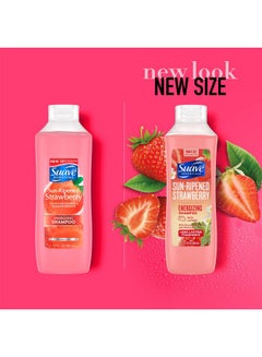 Suave Shampoo, Sun-Ripened Strawberry Family-Size 2-Pack - Energizing Shampoo With Strawberry Extract & Vitamin E, 22.5 Oz Ea  - Image 3