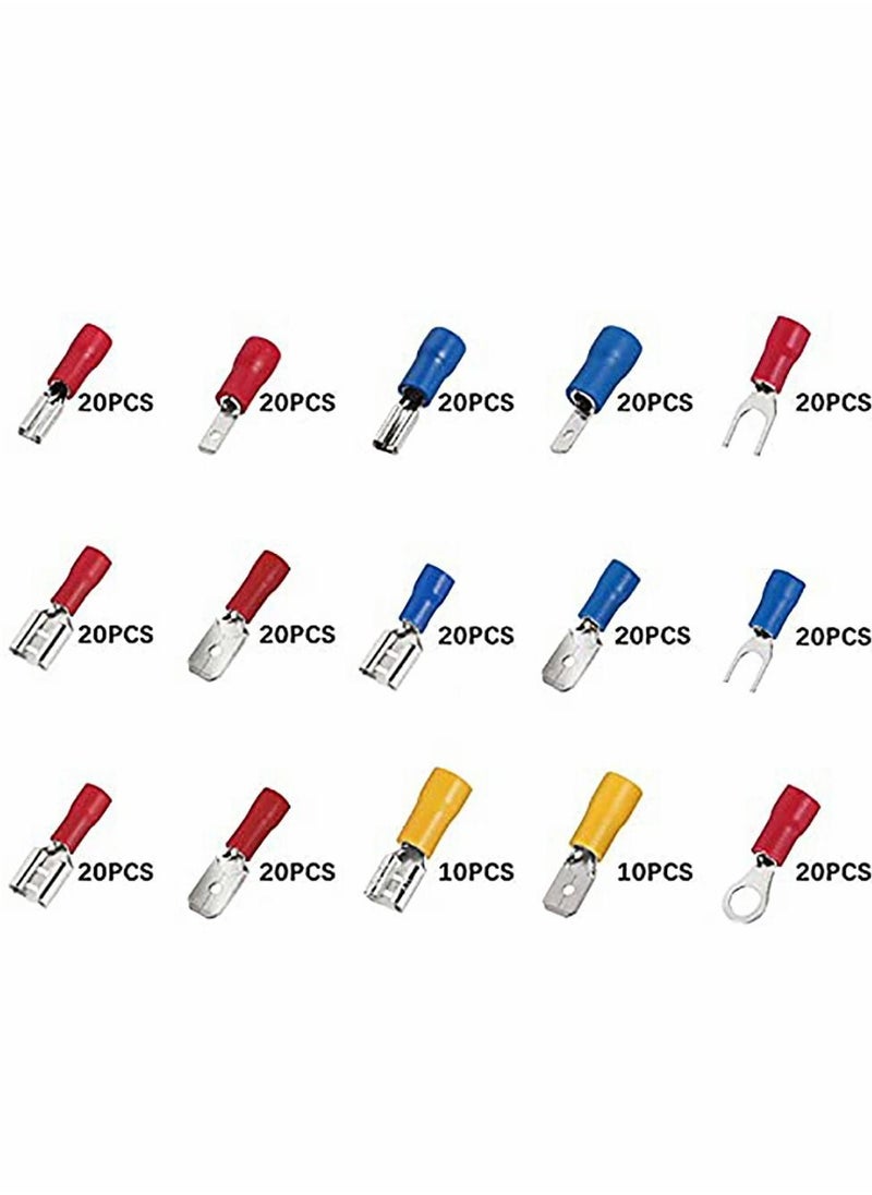Generic Nylon Spade Quick Disconnect Connectors Kit, 280pcs/set 2.8mm /4.8mm/6.3mm Male/Female Insulated Terminals Crimp Wire Connector  - Image 5