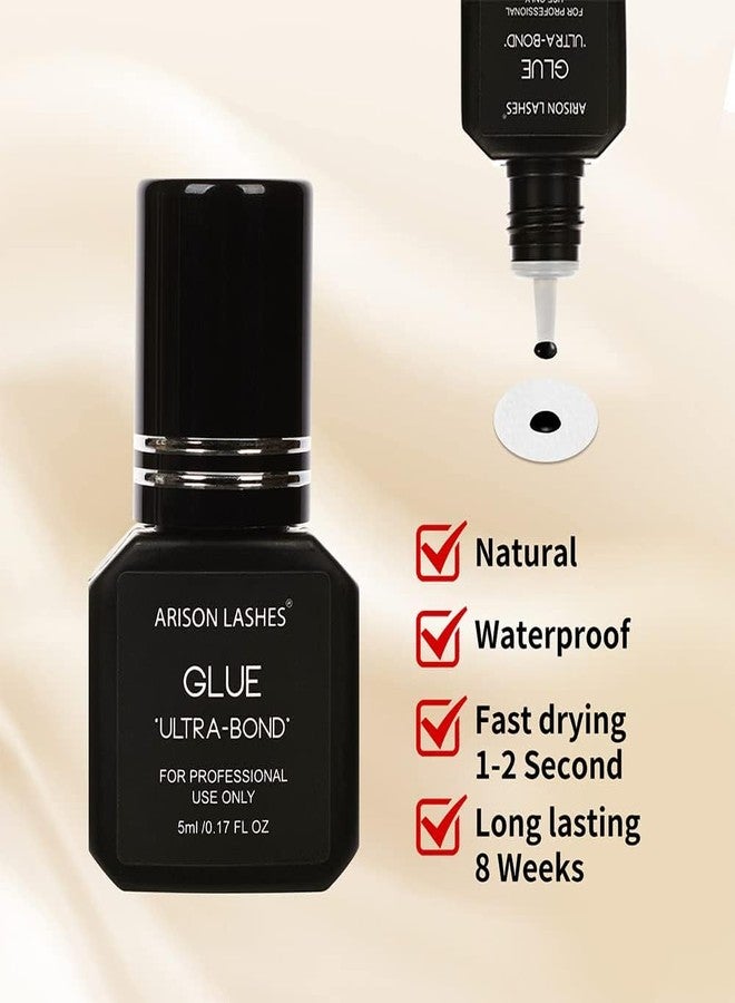 ARISON LASHES Eyelash Glue for Professional Lashes Extensions Glue Black Lash Adhesive for Eyelashes 1S Dry 6-8 Weeks Retention(5ml) - Image 2