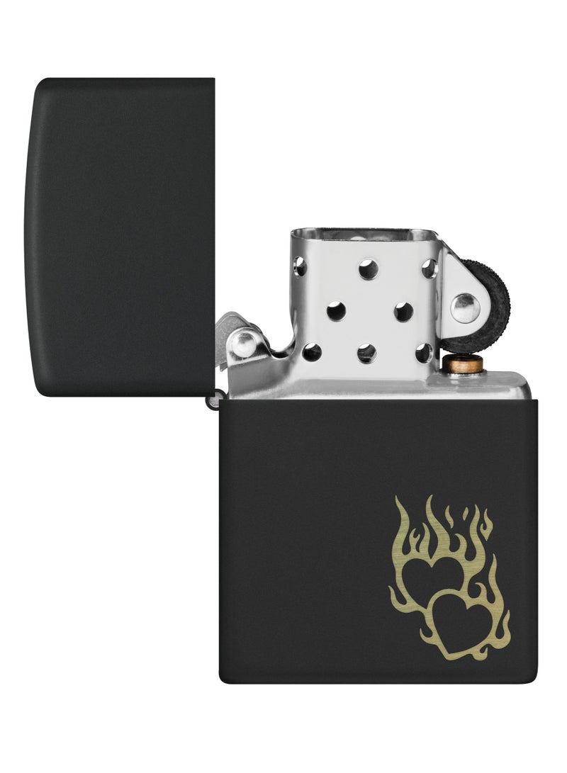 Zippo 46004 218 Heart Design Black Matte Windproof Lighter - Image 4