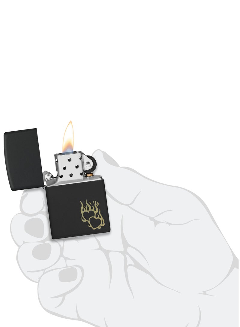 Zippo 46004 218 Heart Design Black Matte Windproof Lighter - Image 5