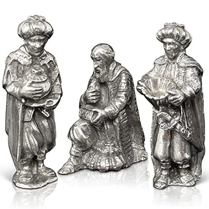 Danforth The Three Kings Nativity Set  Handcrafted Pewter Nativity Wisemen Figurines  Made in USA - Image 1