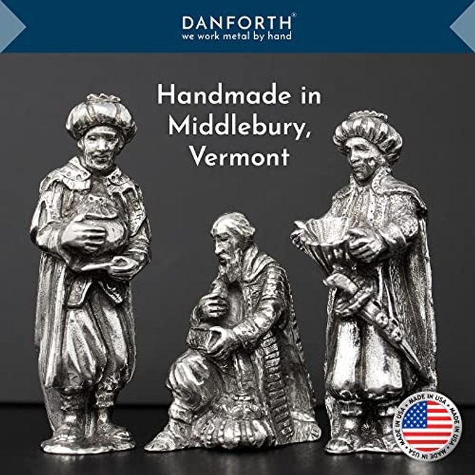 Danforth The Three Kings Nativity Set  Handcrafted Pewter Nativity Wisemen Figurines  Made in USA - Image 5