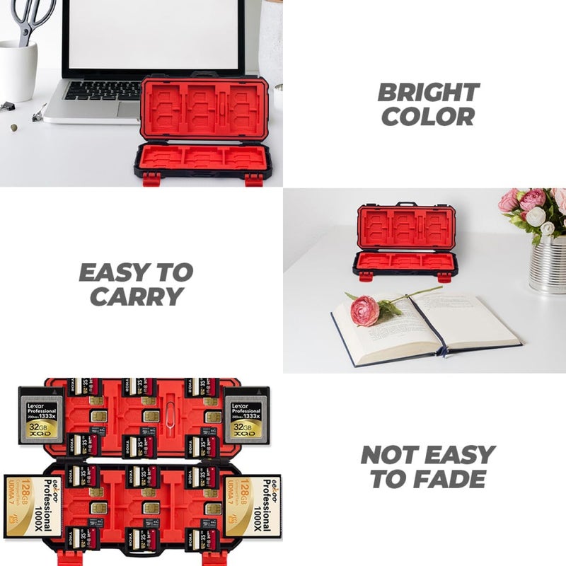Generic Shockproof Memory Cards Case Holder and Cards, Protective Portable Storage Box for Photographers and Videographers - Image 3
