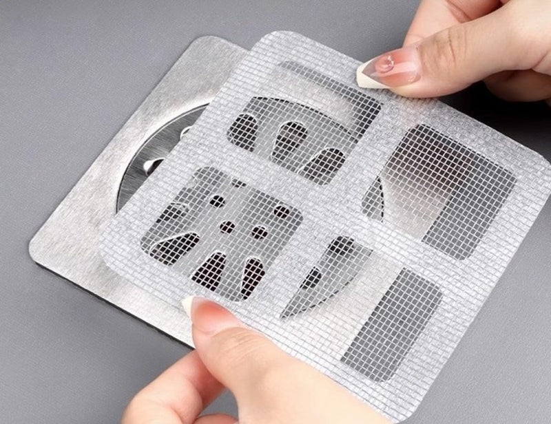 KIDINGTON 10Pack Disposable Shower Drain Hair Catcher, Drain Hair Catcher Waterproof Mesh Stickers for Bathroom Accessories, Apartment Essentials for Kitchen, Sink, Bathtub - Image 1