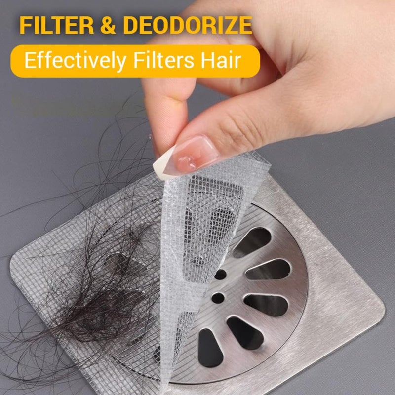 KIDINGTON 10Pack Disposable Shower Drain Hair Catcher, Drain Hair Catcher Waterproof Mesh Stickers for Bathroom Accessories, Apartment Essentials for Kitchen, Sink, Bathtub - Image 5