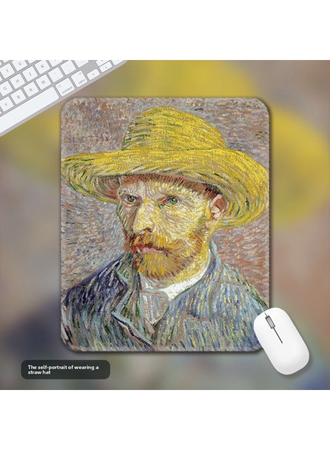 New Van Gogh Oil Painting Mouse Pad Small Literary Art Is Style Printed Simple Girls Office Student Desk Pad