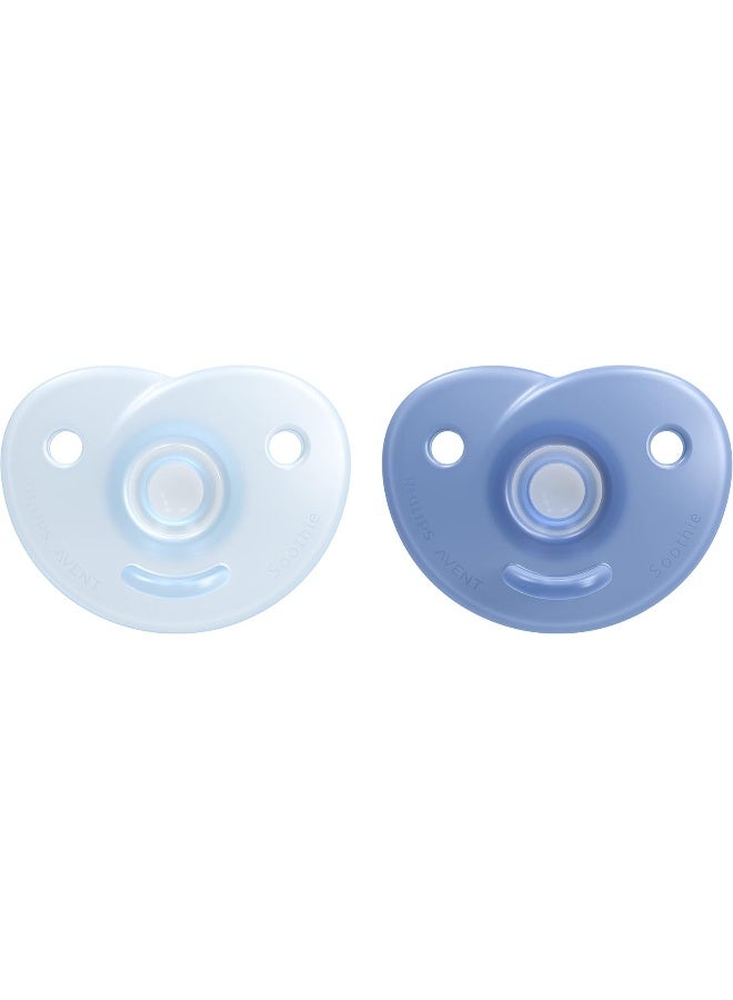 Avent لهاية أڤينت فيليبس سوذي هارت 3-18 شهر، أزرق/أزرق فاتح، عبوة من 2، SCF099/11 - Image 1