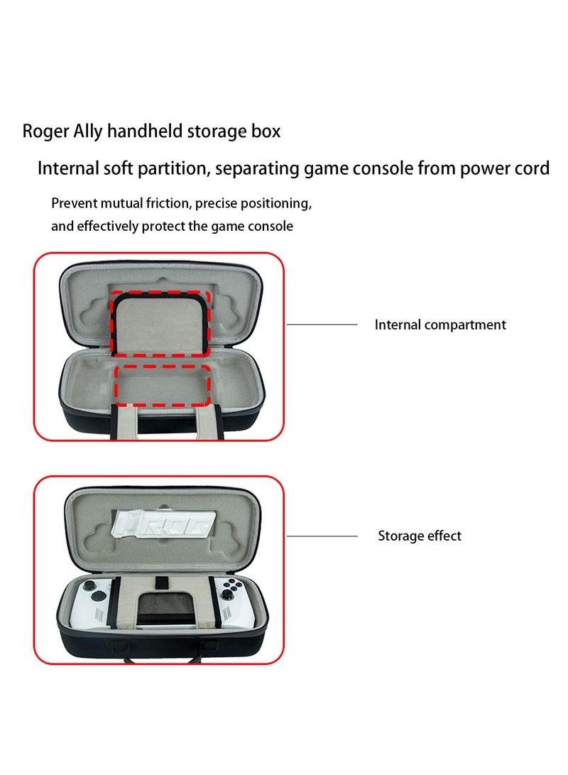 SOLARAE Hard Carrying Case Fit for Rog Ally Console, Compatible with Rog Ally Handheld Travel Protective Handbag, EVA Shockproof Storage Bag, Built-in Heat Dissipation Bracket, Waterproof Oxford Fabric - Image 5