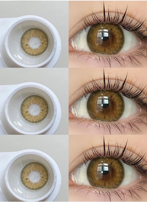 Mill Creek color contact lenses 14.2MM hydrogel lenses can be used for 12 months 1 pair of 2 green glasses