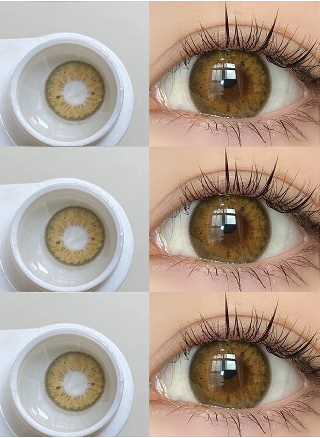 Mill Creek Mill Creek color contact lenses 14.2MM hydrogel lenses can be used for 12 months 1 pair of 2 green glasses  - Image 1
