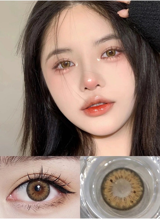 Mill Creek Mill Creek color contact lenses 14.2MM hydrogel lenses can be used for 12 months 1 pair of 2 green glasses  - Image 3