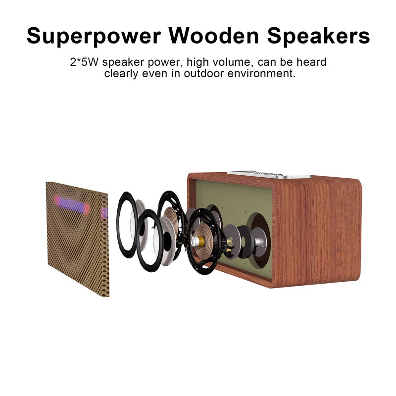 Portable Karaoke Machine for Adults 5W*2 High Power Wireless BT Speakers LED Lights Rechargeable Home Karaoke Support BT/USB Play with Wireless UHF Microphone - Image 3