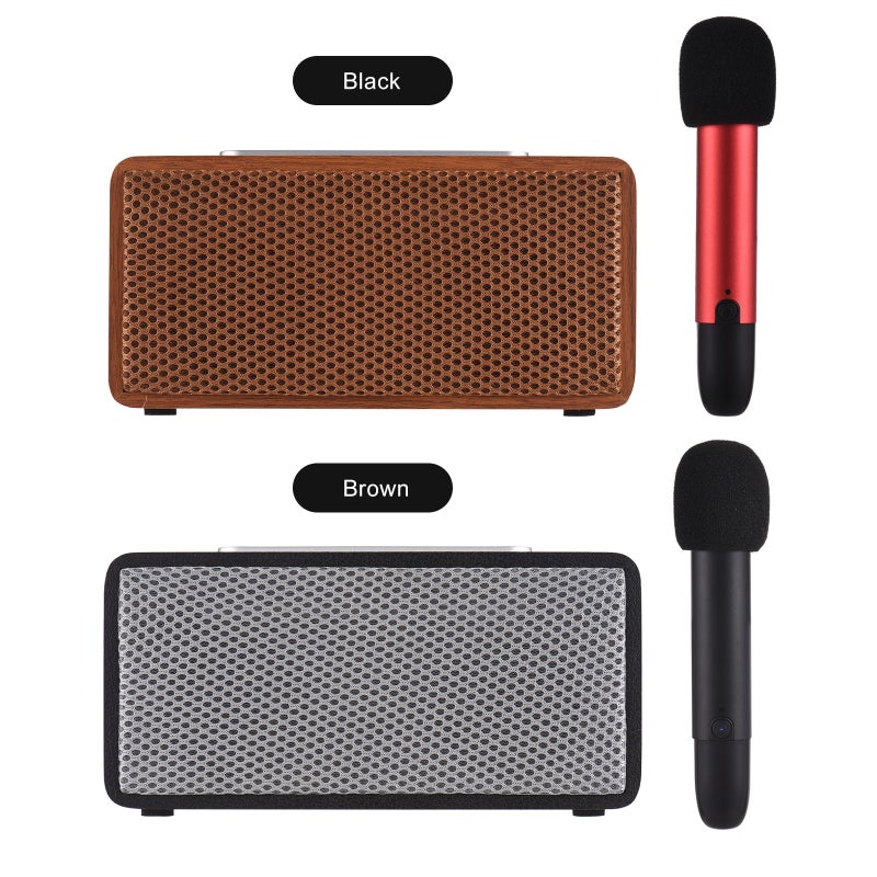 Portable Karaoke Machine for Adults 5W*2 High Power Wireless BT Speakers LED Lights Rechargeable Home Karaoke Support BT/USB Play with Wireless UHF Microphone - Image 2