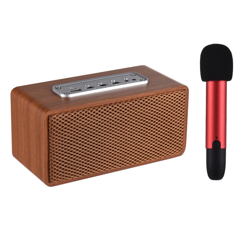 Portable Karaoke Machine for Adults 5W*2 High Power Wireless BT Speakers LED Lights Rechargeable Home Karaoke Support BT/USB Play with Wireless UHF Microphone - Image 1