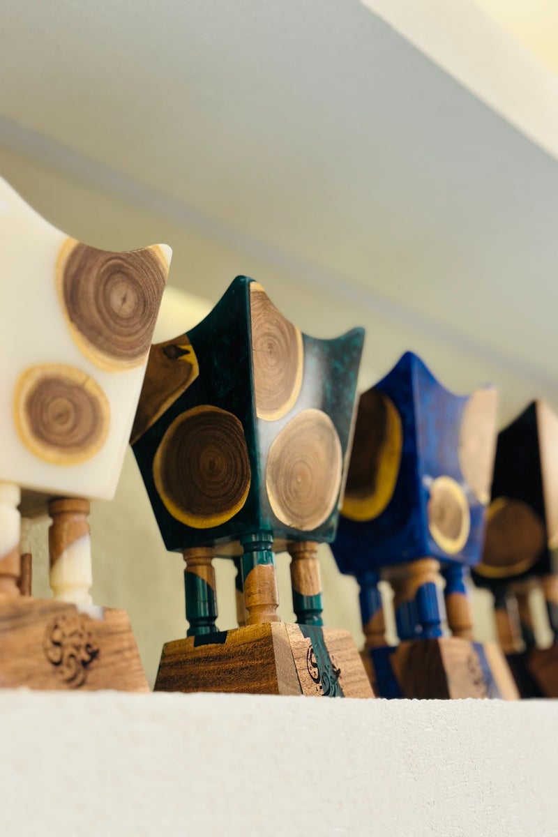 أودي مبخرة فاخرة من راتنج العود والخشب الطبيعي – مبخرة يدوية بيضاء بحجم 9 إنش للعود والبخور واللبان – مبخرة ديكورية راقية للمجلس، المنزل، المكتب وتقديم الهدايا - Image 3