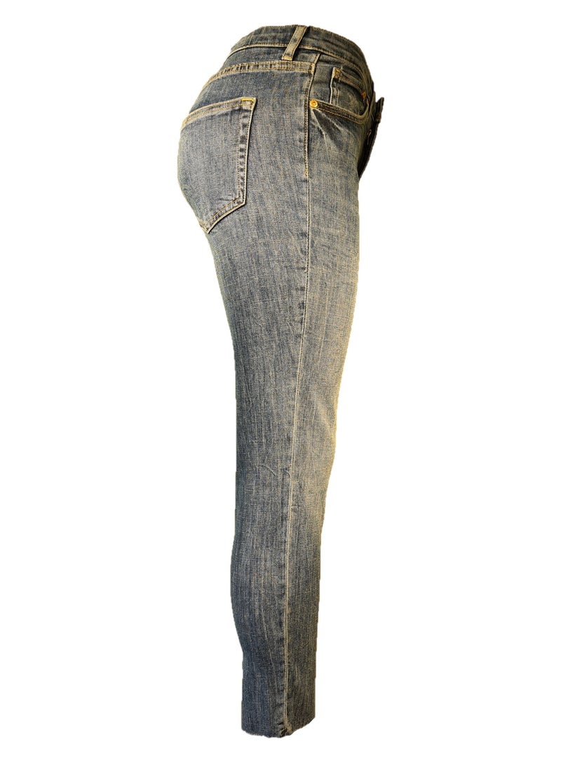 STRAPPT Women's Ankle High Slim Stretch Jeans in Light Blue Wash - Image 2