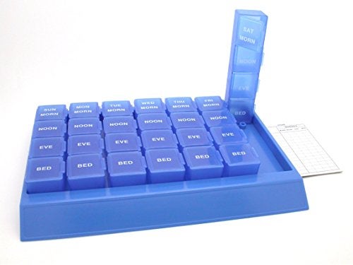 Acu-Life Weekly (7-Day) Pill Case, Medicine Planner, Vitamin Organizer, Pop-Out Compartments, 4 Times a Day, Easy to Use, Color May Vary, BPA Free - Image 3