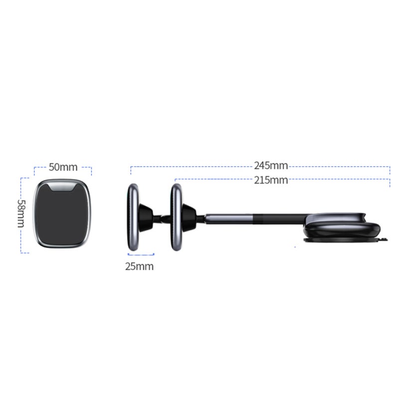 Magnetic Phone Mount: 6 Powerful Magnets, 70mm Suction Cup, Adjustable Flexible Arm - Anti-Slip Shockproof Grip, Durable ABS Material for Car Dashboard, Fits 4.7 to 7.2 Inch Phones - Image 3