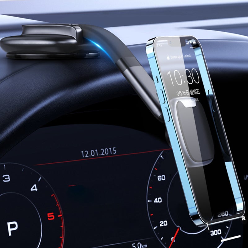 Magnetic Phone Mount: 6 Powerful Magnets, 70mm Suction Cup, Adjustable Flexible Arm - Anti-Slip Shockproof Grip, Durable ABS Material for Car Dashboard, Fits 4.7 to 7.2 Inch Phones - Image 2