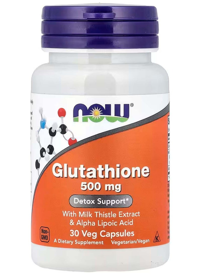 now Glutathione, 500 mg, 30 Veg Capsules - Image 1