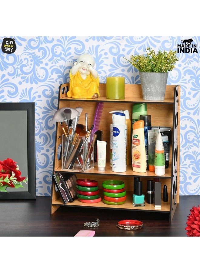Gift Kya De Gift Kya De GKD Bookshelf/Storage Shelves/Book Rack, 4-Tier Wooden Book Shelf for Home, Office Desk, Wall Mounted Bookshelf, Multipurpose eco-Friendly, Medium Size (DIY) Bamboo  - Image 2