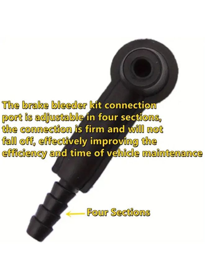 Black 6 Pcs Car Brake Bleeding Kit with Oil Pump Adapters and Pipes - Image 3