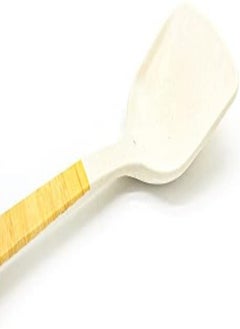 AKDC Bamboo Fibre Spatulas High Food Grade Spoon Ladle, Turner, Skimmer Cooking Utensils Bambooware Fiber Multipurpose Use Long Handle For Easy Grip Household Cook 12" Inch (Cream Turner)  - Image 1