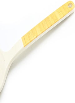 AKDC Bamboo Fibre Spatulas High Food Grade Spoon Ladle, Turner, Skimmer Cooking Utensils Bambooware Fiber Multipurpose Use Long Handle For Easy Grip Household Cook 12" Inch (Cream Turner)  - Image 5
