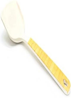 AKDC Bamboo Fibre Spatulas High Food Grade Spoon Ladle, Turner, Skimmer Cooking Utensils Bambooware Fiber Multipurpose Use Long Handle For Easy Grip Household Cook 12" Inch (Cream Turner)  - Image 3