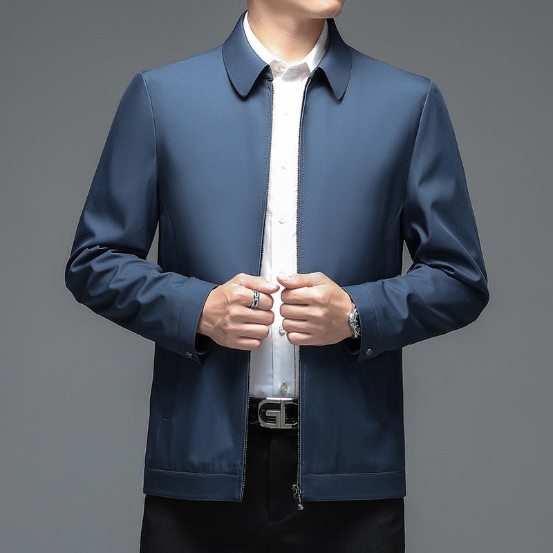 New Lapel Zipper Jacket Business Casual Jacket Leader - Image 1