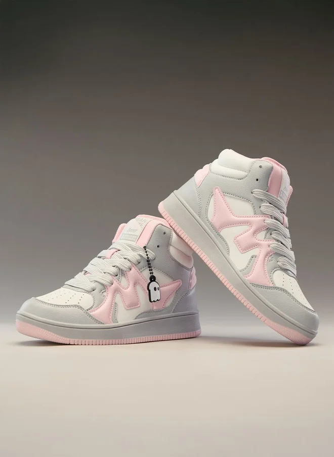 The Souled Store  The Souled Store Women UBZ Ascend Flamingo Colourblocked Mid Top Sneakers  | Best Price UAE