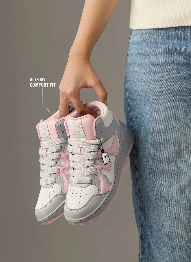 The Souled Store  The Souled Store Women UBZ Ascend Flamingo Colourblocked Mid Top Sneakers  | Best Price UAE