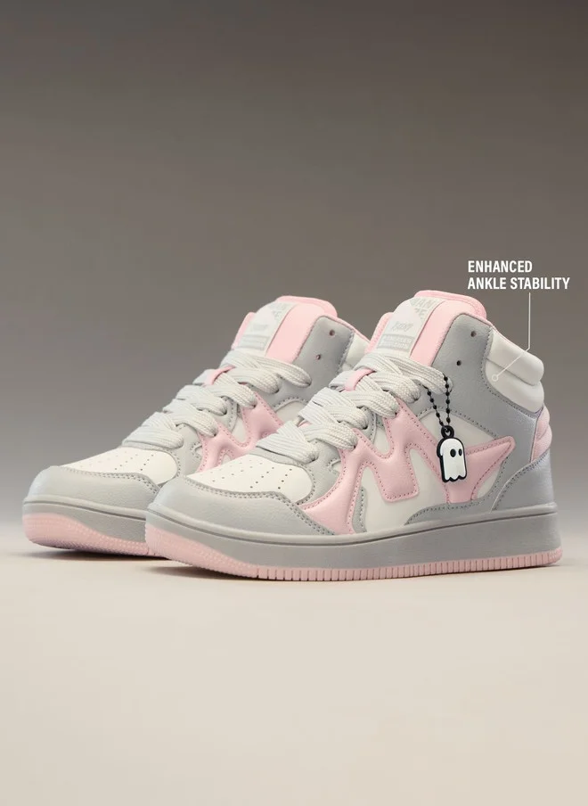 The Souled Store  The Souled Store Women UBZ Ascend Flamingo Colourblocked Mid Top Sneakers  | Best Price UAE