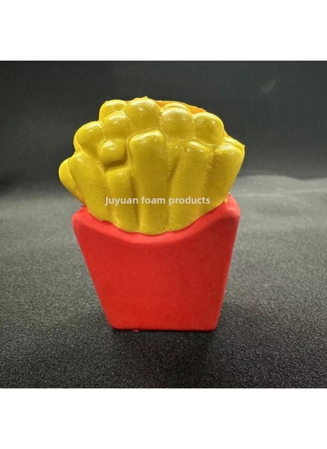 Generic Pu Decompression Small Banana Model Polyurethane Foam Solid Sponge Pinch Le Fake Banana Vent Toy Jewelry-Color:French Fries 77*60*30mm-Specifications:See Details  - Image 1