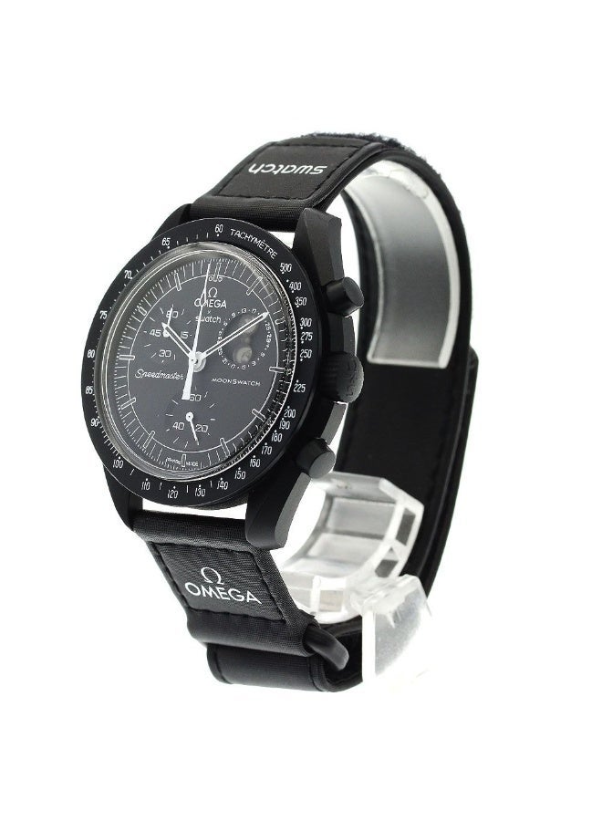 Swatch مون سواتش بيولوجي سيراميك مهمة إلى مرحلة القمر - هلال جديد SO33B700 - 42 مم - أسود - Image 3